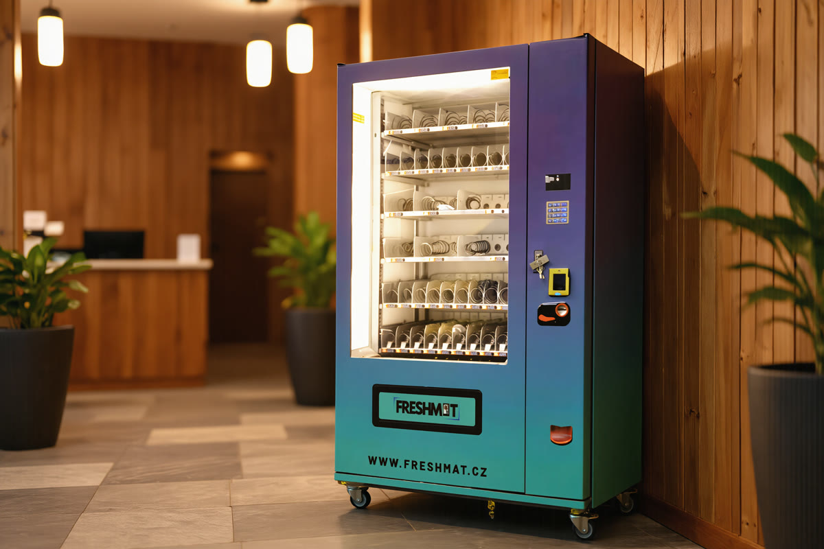 Automat FRESHMAT v lobby horského penzionu